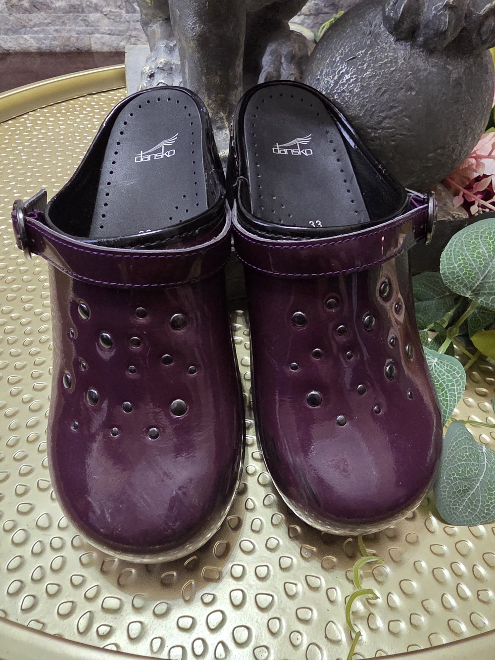 Dansko Kids Patent Plum Clogs